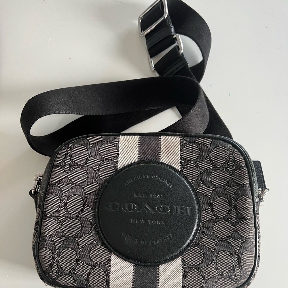 Black and Grey Coach Camera Bag